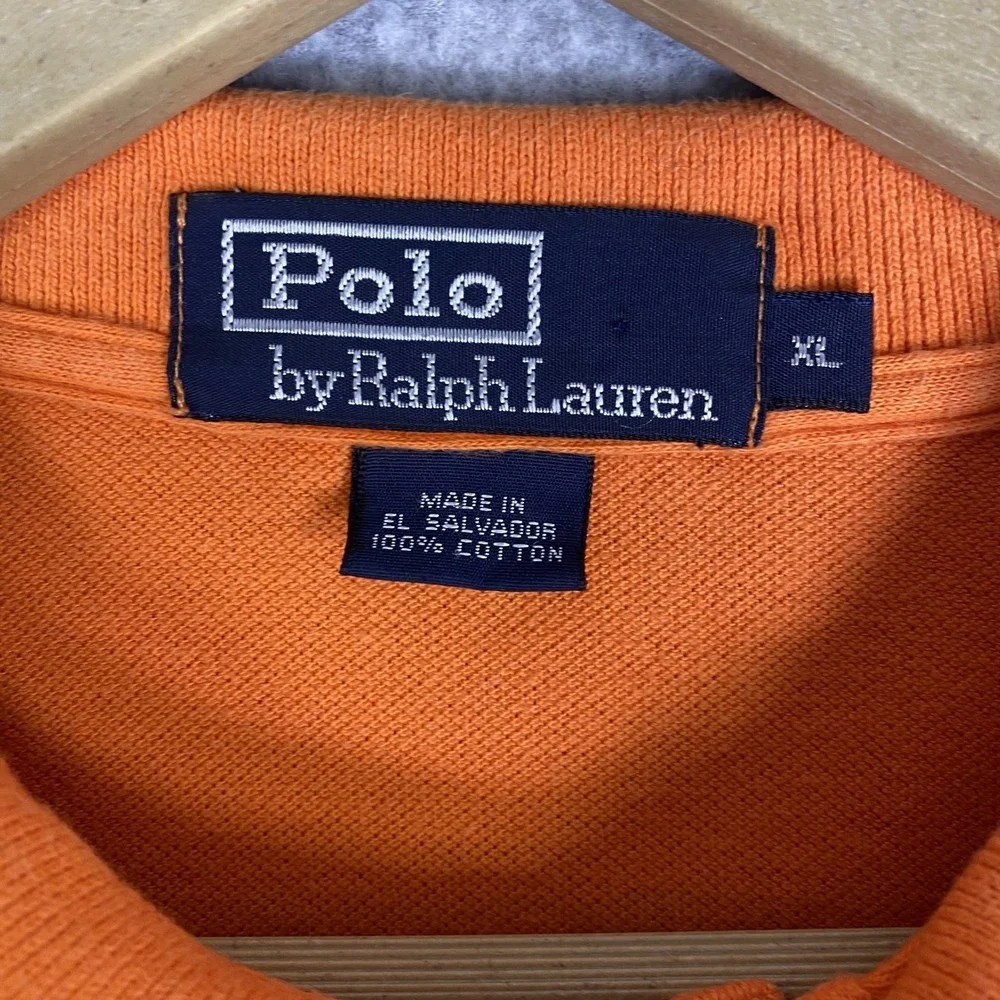 Polo Ralph Lauren Polo Shirt Mens XL Orange Short Sleeve Cotton Pique Pony Logo